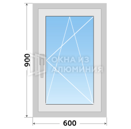 Поворотное окно из алюминия с монтажом AL-608